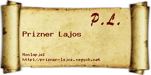 Prizner Lajos névjegykártya